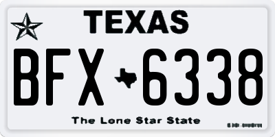 TX license plate BFX6338