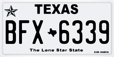 TX license plate BFX6339