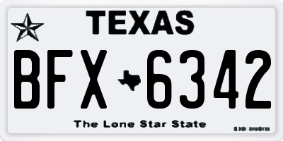 TX license plate BFX6342