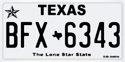 TX license plate BFX6343