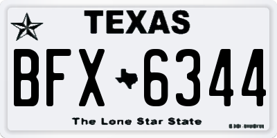 TX license plate BFX6344