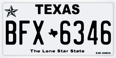 TX license plate BFX6346