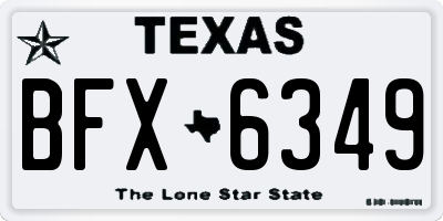 TX license plate BFX6349