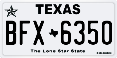 TX license plate BFX6350