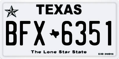 TX license plate BFX6351