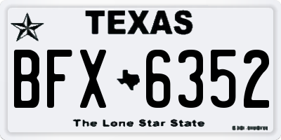 TX license plate BFX6352