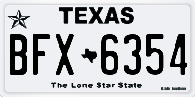 TX license plate BFX6354