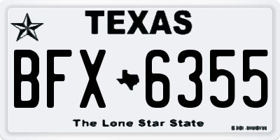 TX license plate BFX6355
