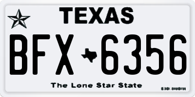 TX license plate BFX6356