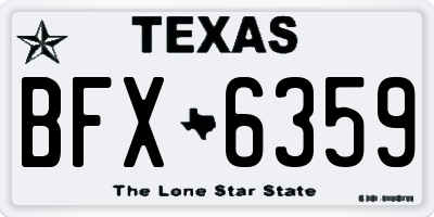 TX license plate BFX6359
