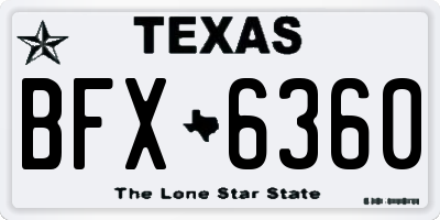 TX license plate BFX6360