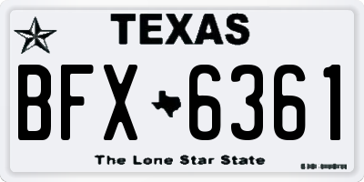 TX license plate BFX6361