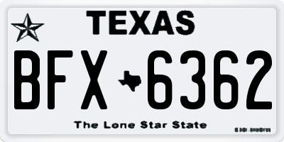 TX license plate BFX6362