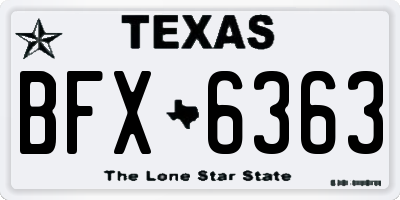 TX license plate BFX6363