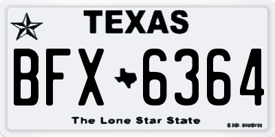 TX license plate BFX6364