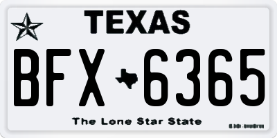 TX license plate BFX6365
