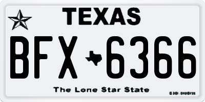 TX license plate BFX6366