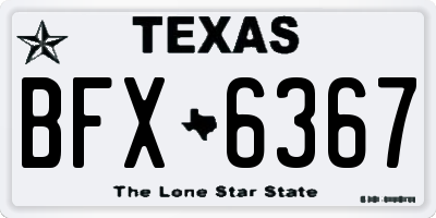 TX license plate BFX6367