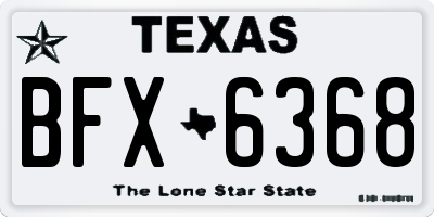 TX license plate BFX6368