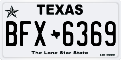 TX license plate BFX6369
