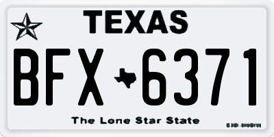 TX license plate BFX6371