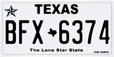 TX license plate BFX6374