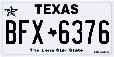 TX license plate BFX6376