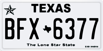 TX license plate BFX6377