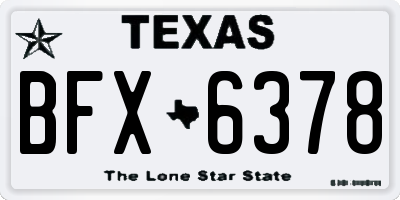 TX license plate BFX6378