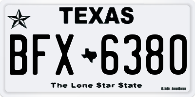 TX license plate BFX6380