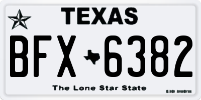 TX license plate BFX6382