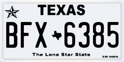 TX license plate BFX6385