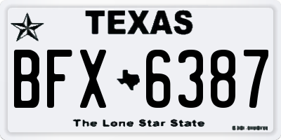 TX license plate BFX6387