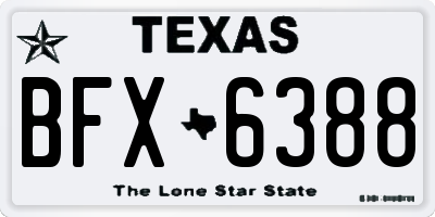 TX license plate BFX6388