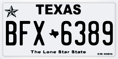 TX license plate BFX6389