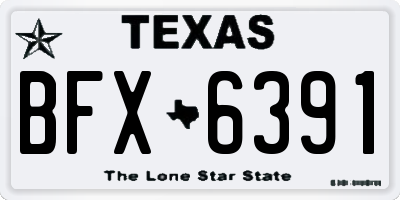 TX license plate BFX6391