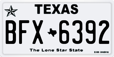 TX license plate BFX6392