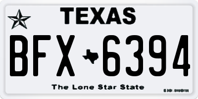 TX license plate BFX6394