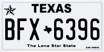 TX license plate BFX6396