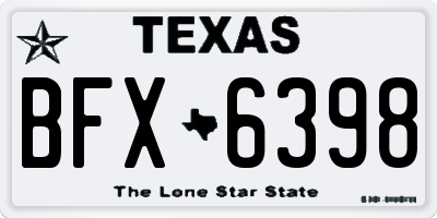 TX license plate BFX6398