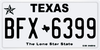 TX license plate BFX6399