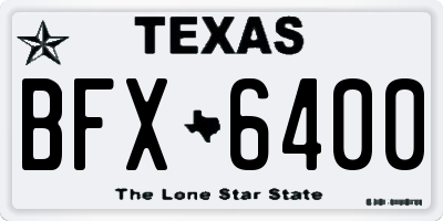TX license plate BFX6400