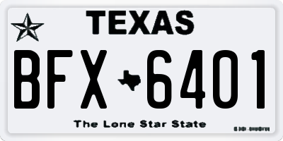 TX license plate BFX6401