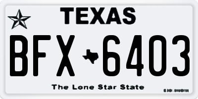 TX license plate BFX6403