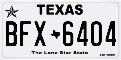 TX license plate BFX6404