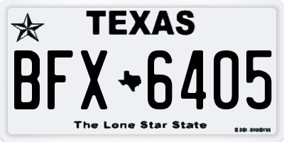 TX license plate BFX6405