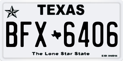 TX license plate BFX6406
