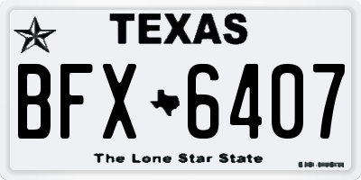 TX license plate BFX6407