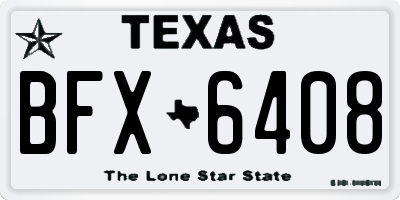 TX license plate BFX6408