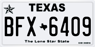 TX license plate BFX6409